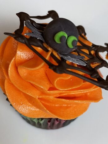 Orange Spider Halloween Cupcake